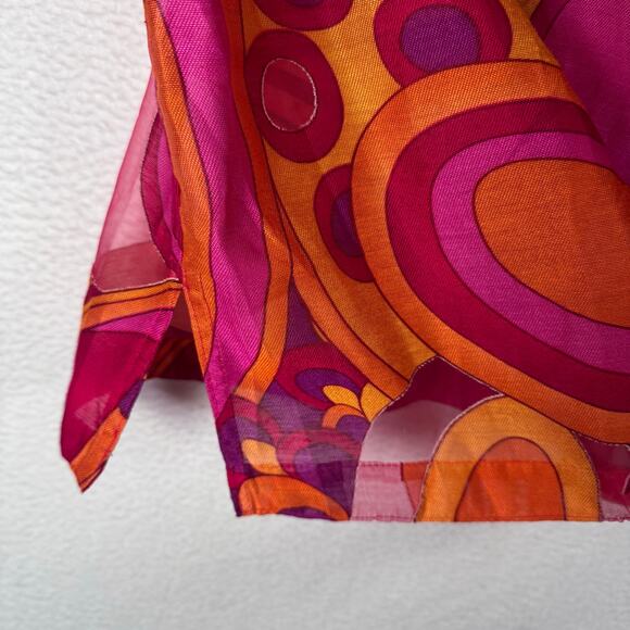 Choices Women Fuschia Magenta Blouse Button Up Artsy Summer Resortwear size 1X - Picture 7 of 9